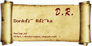 Donkó Réka névjegykártya
