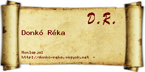 Donkó Réka névjegykártya